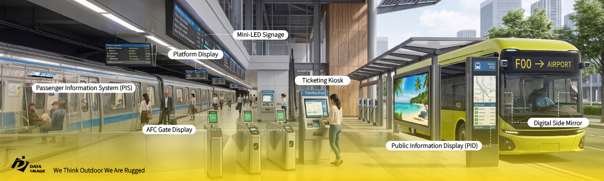 Rugged Transit Displays for Station PID, AFC Gate and Bus Shelter